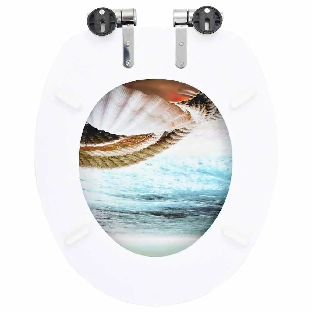 Toilet Seats 2 pcs Soft Close Lids Multicolour Shell Design Bathroom Fixtures