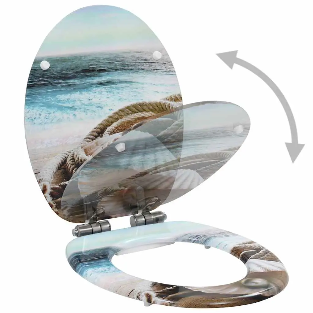 Toilet Seats 2 pcs Soft Close Lids Multicolour Shell Design Bathroom Fixtures