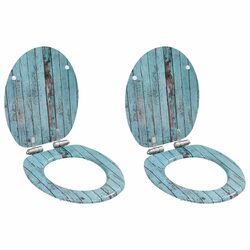 Reliable 2pcs Soft Close Toilet Seats with Old Wood Look