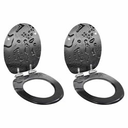 Affordable Grey Toilet Seats 2 Pack with Soft Close Function