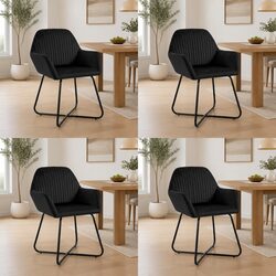 Affordable Comfort: Black Velvet Dining Chairs Set of 4