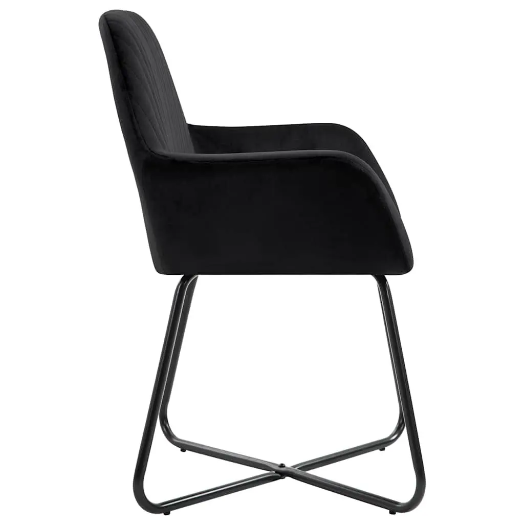 Dining Chairs Set of 6 Velvet Black Kitchen Living Room Seating Furniture