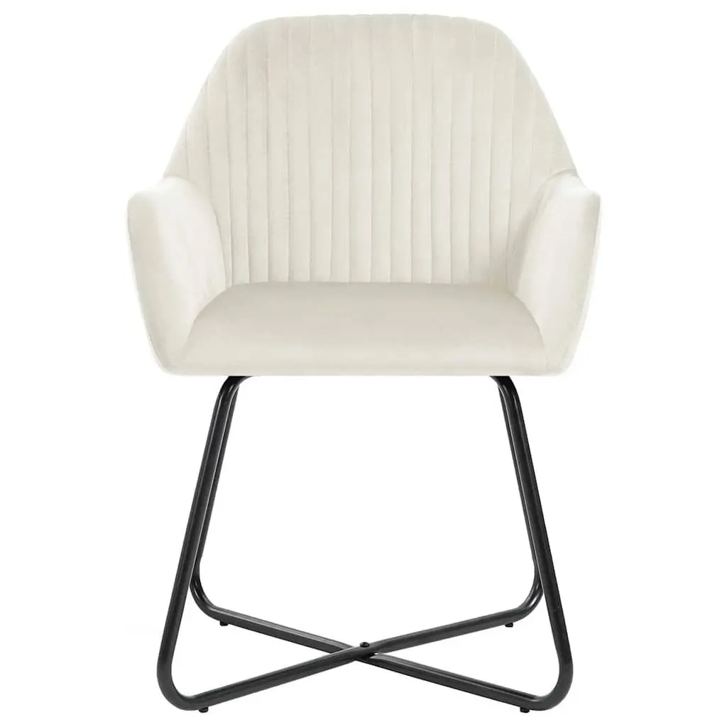 Dining Chairs Set of 4 Cream Velvet Kitchen Room Seating Furniture