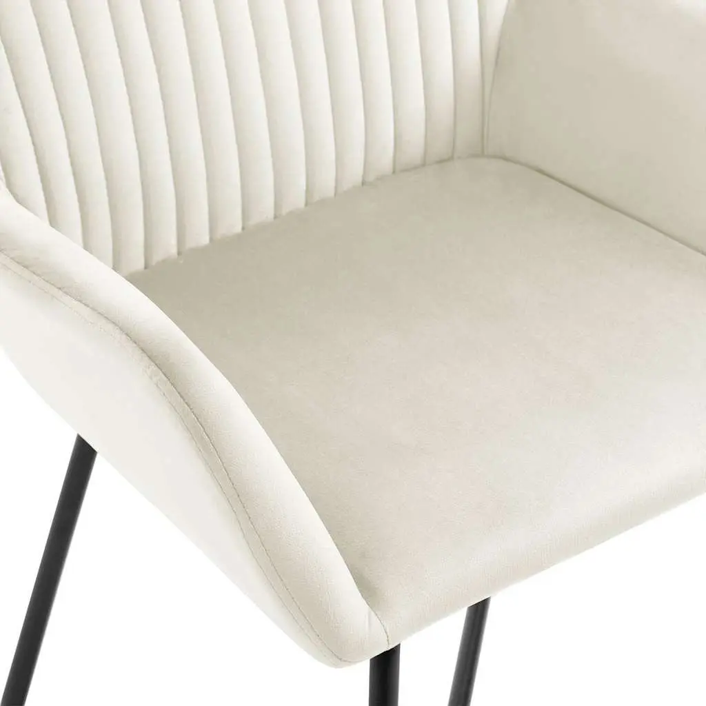 Dining Chairs Set of 4 Cream Velvet Kitchen Room Seating Furniture
