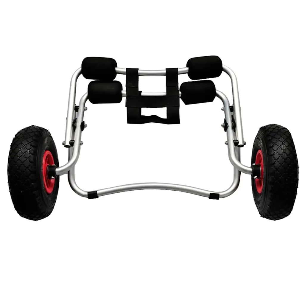 Kayak Trolley Cart Transport Inflatable Wheels Foam Bumpers Aluminum Frame White 2 Piece