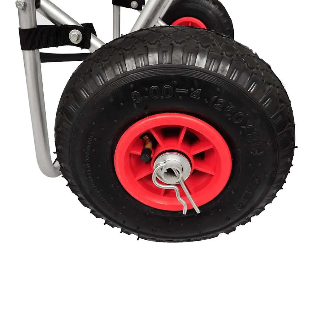 Kayak Trolley Cart Transport Inflatable Wheels Foam Bumpers Aluminum Frame White 2 Piece