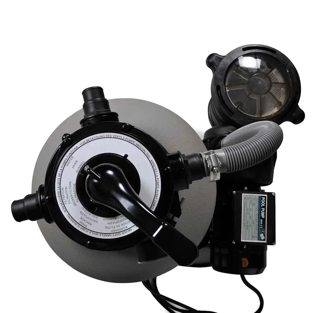Sand Filter Pool Pump 600W 17000 L/h Above Ground Pool Cleaner Set of 2