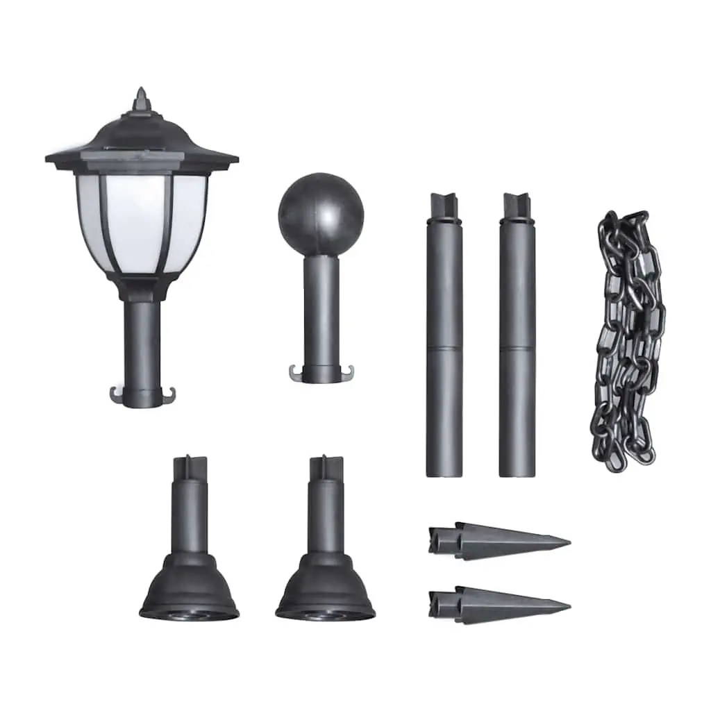 Solar Outdoor Lights Garden Fence Patio Yard 4 Piece Black