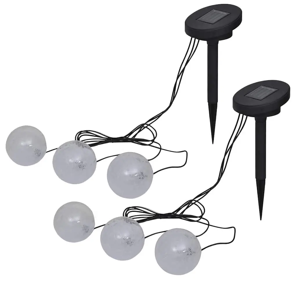 Floating Solar Ball Lights LED Outdoor Lighting Set 6 Piece Black