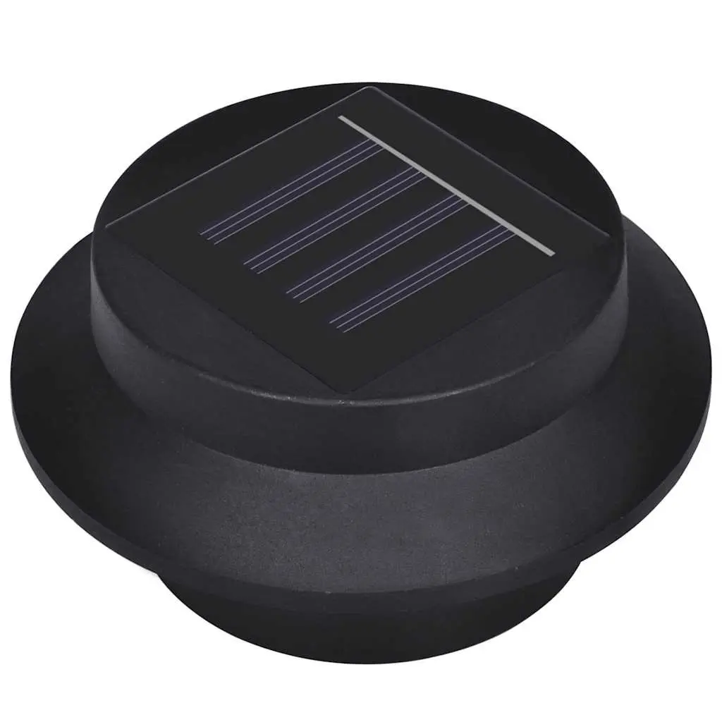 Outdoor Solar Fence Lamps LED Black Garden Wall Lighting 12 Piece