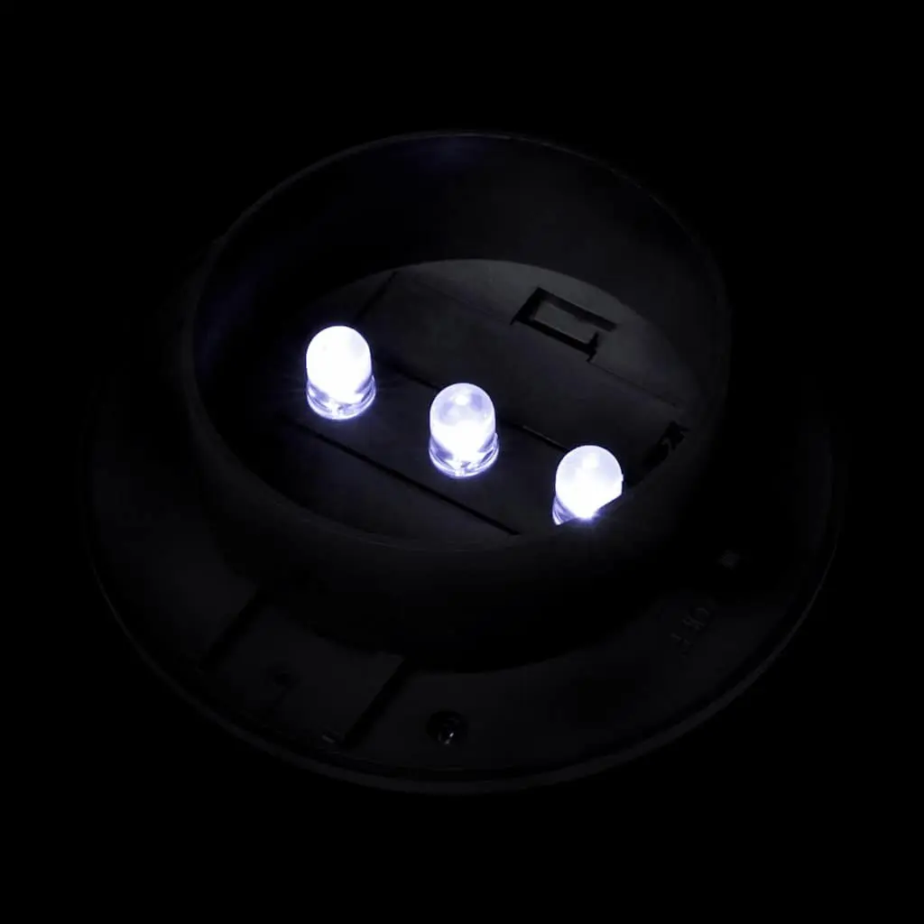 Outdoor Solar Fence Lamps LED Black Garden Wall Lighting 12 Piece
