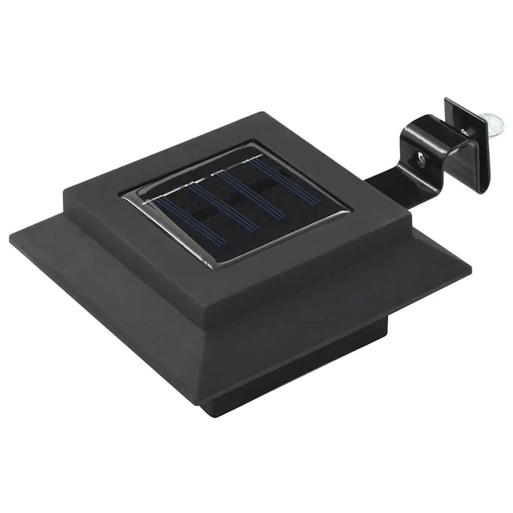 Solar LED Outdoor Lights 12 Pack Square 12cm Black Garden Fence Wall Lamps