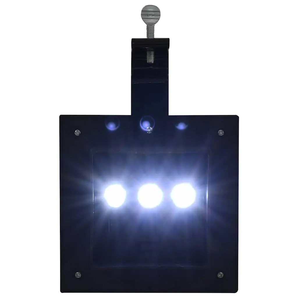 Solar LED Outdoor Lights 12 Pack Square 12cm Black Garden Fence Wall Lamps