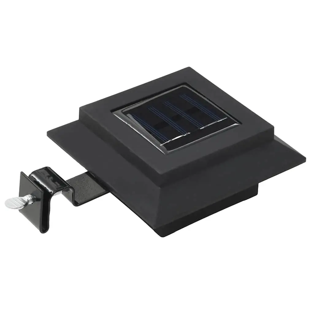Solar LED Outdoor Lights 12 Pack Square 12cm Black Garden Fence Wall Lamps