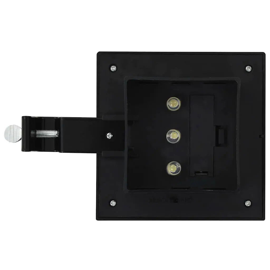 Solar LED Outdoor Lights 12 Pack Square 12cm Black Garden Fence Wall Lamps