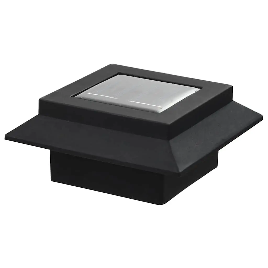 Solar LED Outdoor Lights 12 Pack Square 12cm Black Garden Fence Wall Lamps