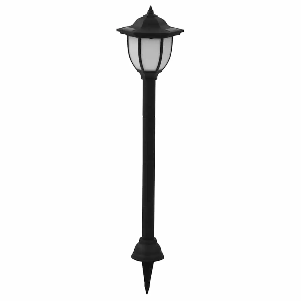 Outdoor Solar LED Lamps Garden Pathway Black 6 Piece