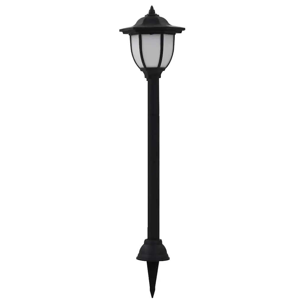Outdoor Solar LED Lamps Garden Pathway Black 6 Piece