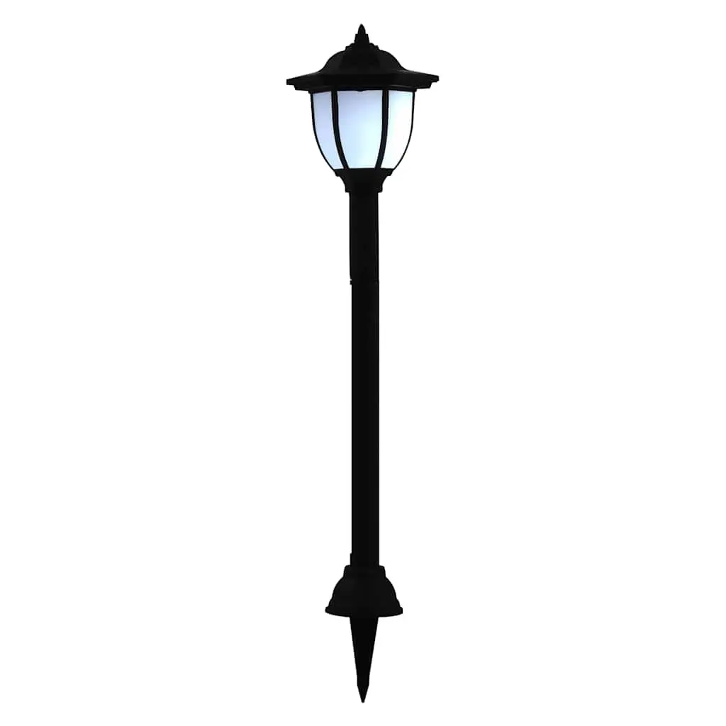 Outdoor Solar LED Lamps Garden Pathway Black 6 Piece