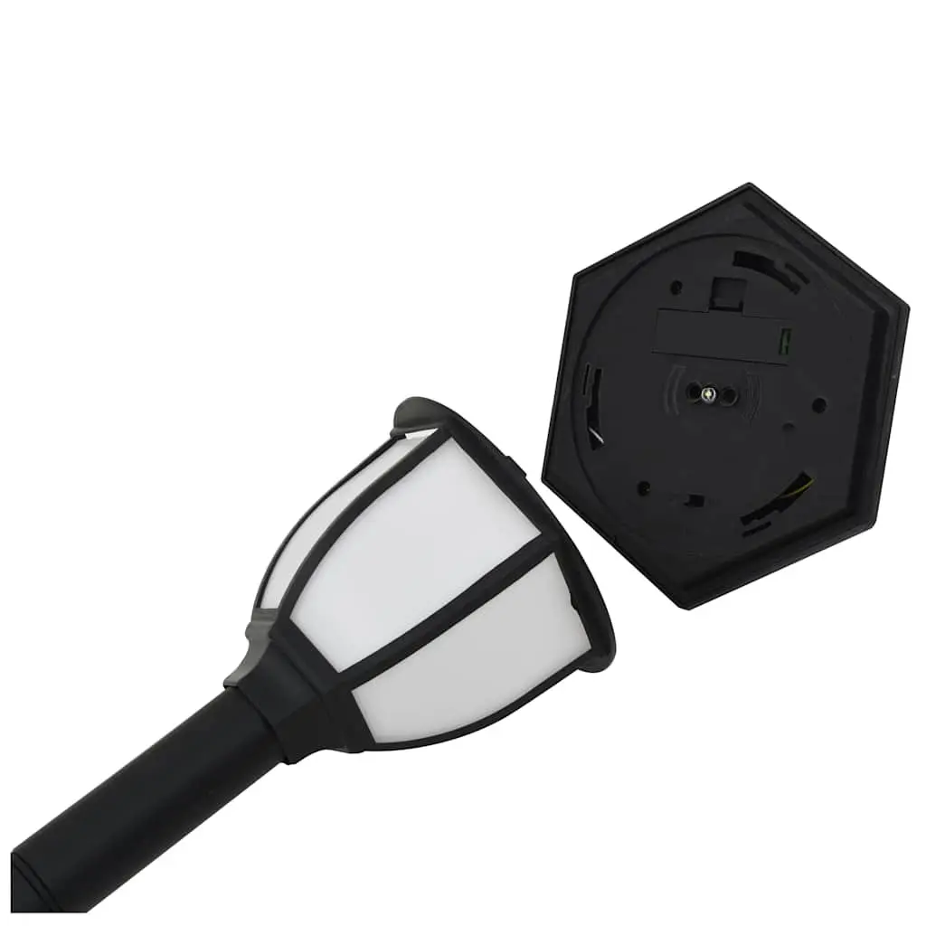 Outdoor Solar LED Lamps Garden Pathway Black 6 Piece