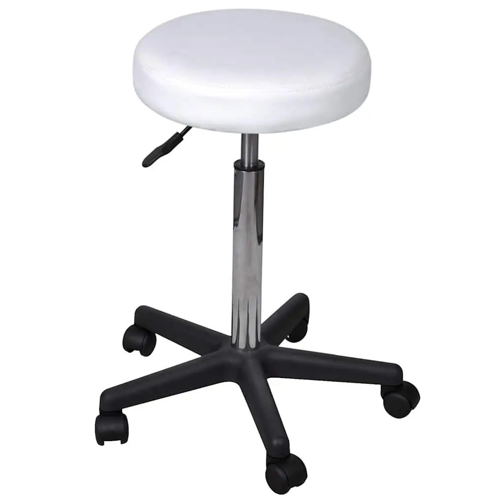Office Stools Adjustable Height 35.5x84 cm White 2 pcs