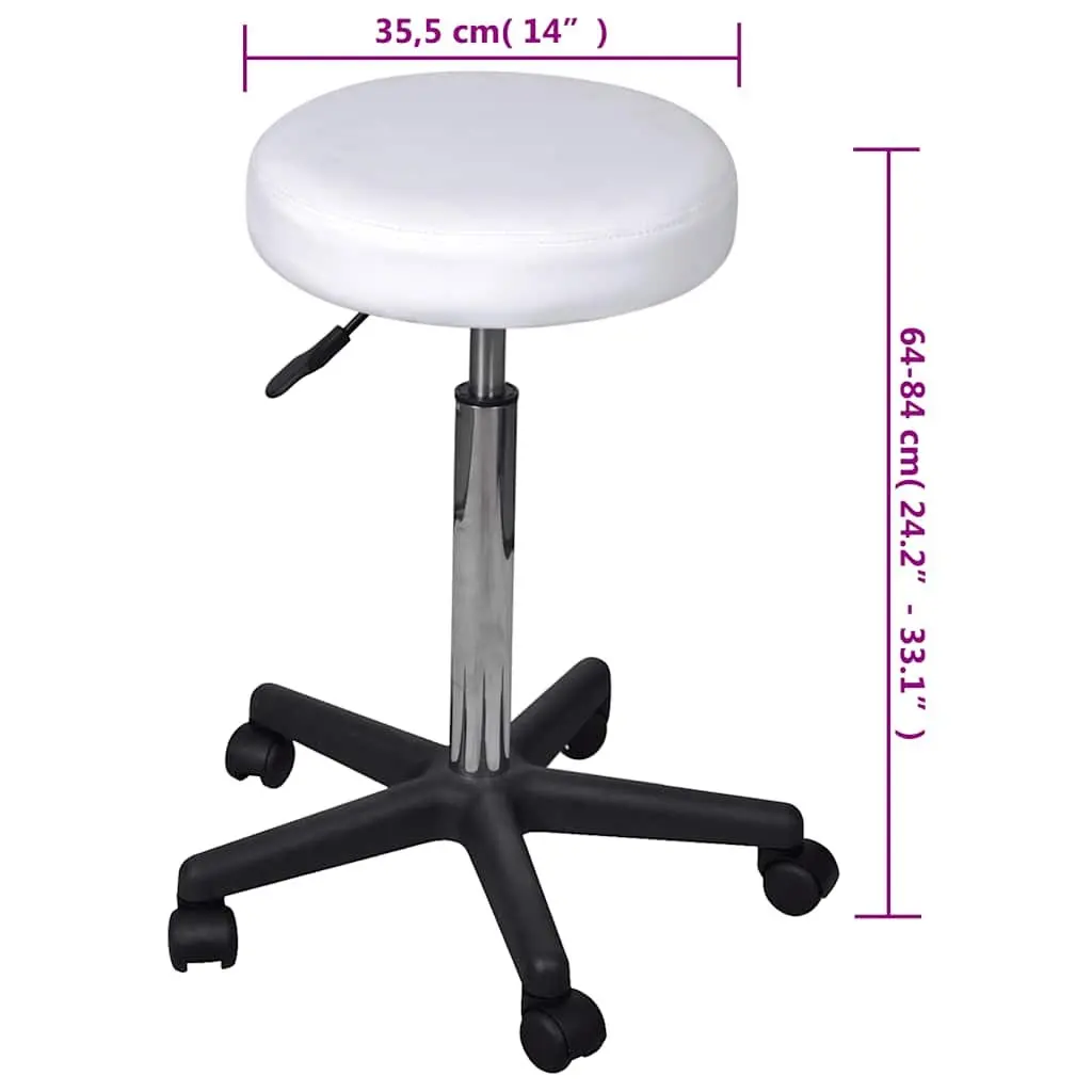 Office Stools Adjustable Height 35.5x84 cm White 2 pcs