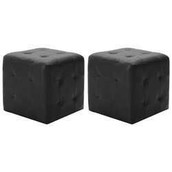 Comfortable Black Pouffe Stools - Practical and Stylish