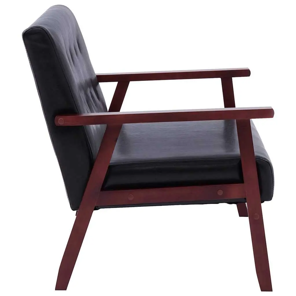 2 Piece Sofa Set Black Armchair 2-Seater Lounge Couch