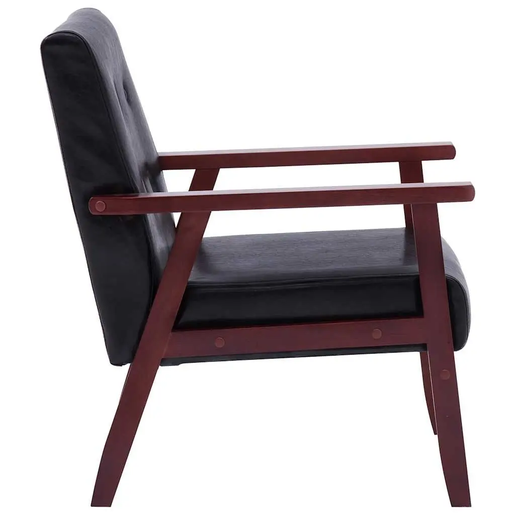 2 Piece Sofa Set Black Armchair 2-Seater Lounge Couch