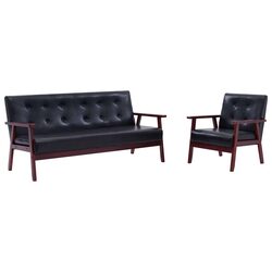 Black Faux Leather Sofa Set: Practical Comfort and Style