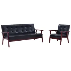 Black Faux Leather Sofa Set: Practical Comfort and Style