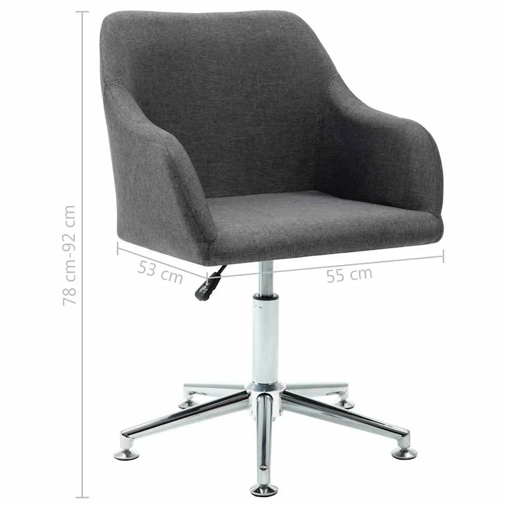Swivel Office Chair Grey Fabric Ergonomic Design Height Adjustable Gas Lift Desk