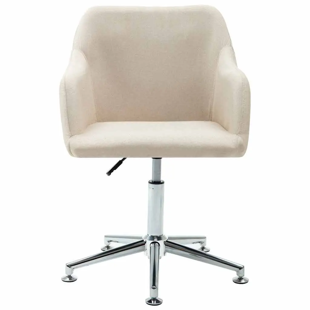 Cream Fabric Swivel Office Chair