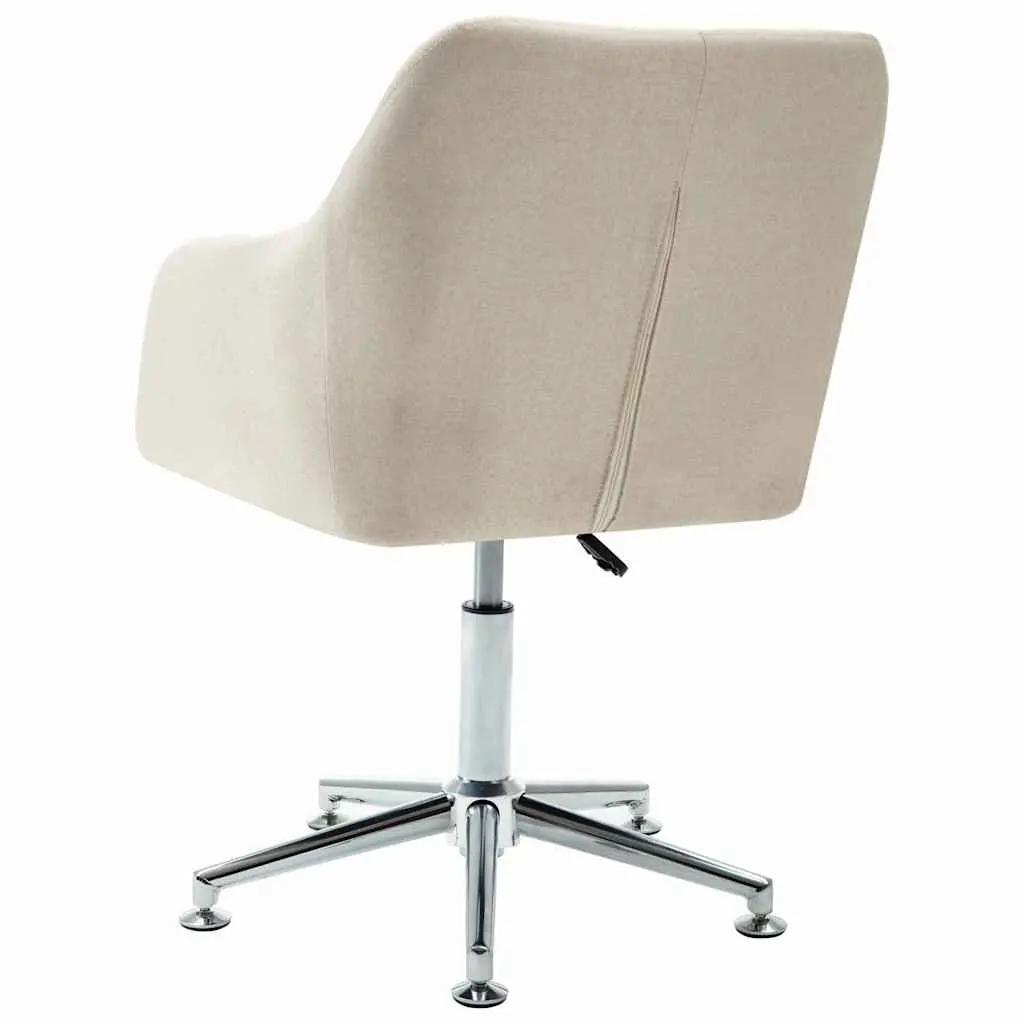 Cream Fabric Swivel Office Chair
