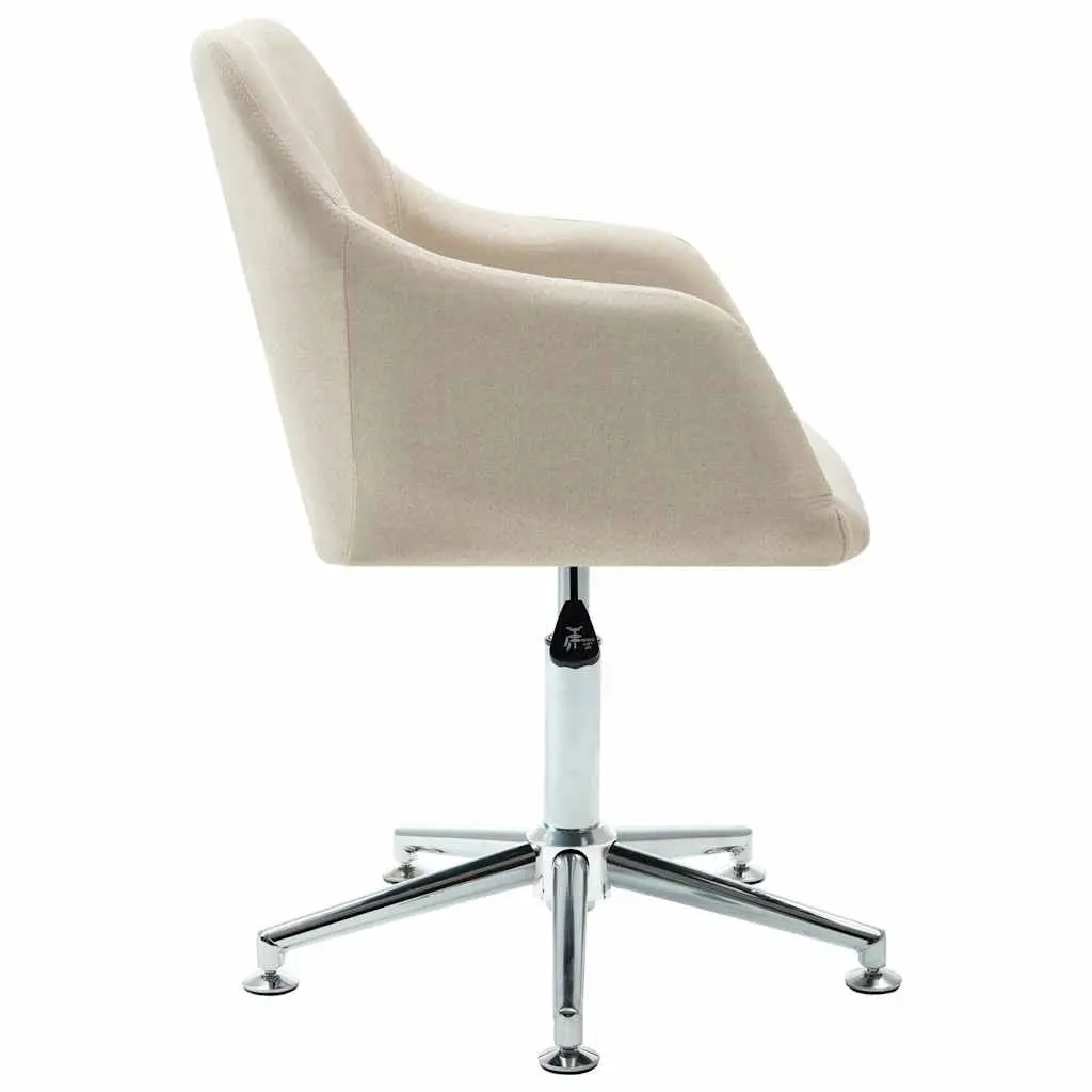 Cream Fabric Swivel Office Chair