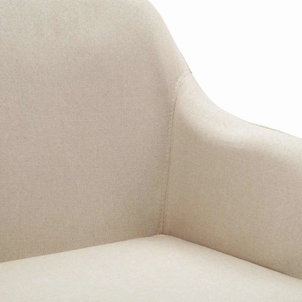 Cream Fabric Swivel Office Chair