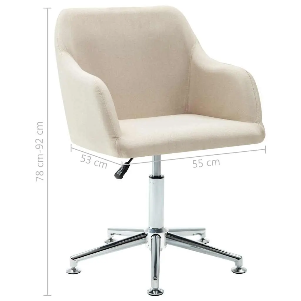 Cream Fabric Swivel Office Chair
