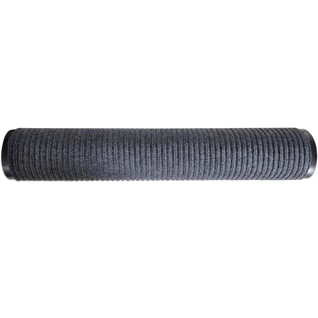 Door Mats 2 pcs Grey 90x60 cm Non-Slip PVC Backing Home Office Entry Mats