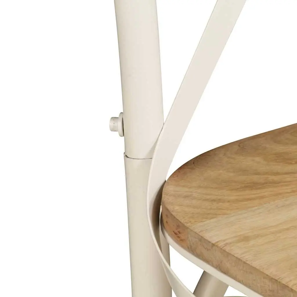 Dining Chairs 4 pcs White Kitchen Room Seating Set Retro Open Back Design