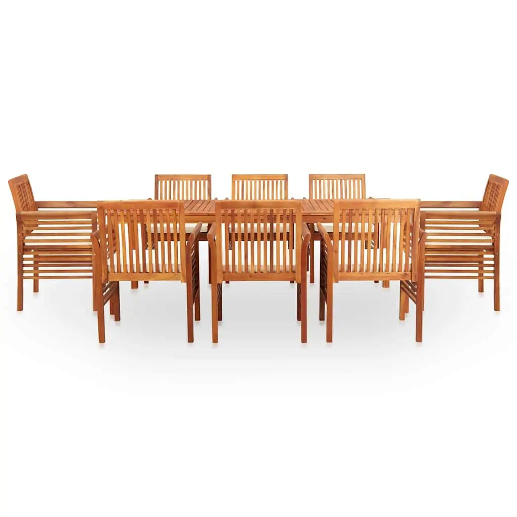Outdoor Dining Set 9 Piece Wood Acacia Table Chair with Cushions Patio Garden