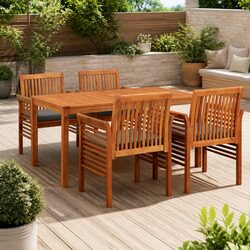 Warm and Inviting 5 Piece Acacia Dining Set