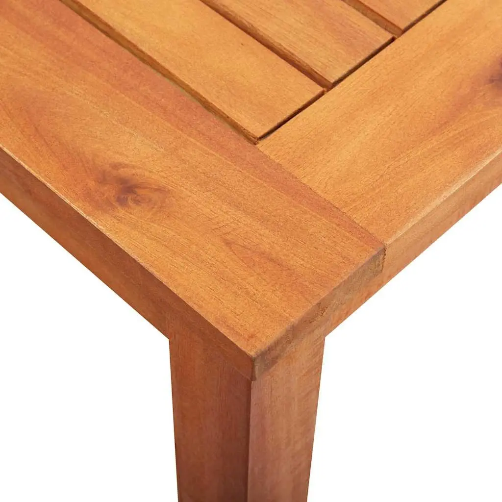 7 Piece Outdoor Dining Set Brown Solid Wood Acacia Table Chair Cushions