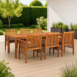 Value-Driven 7 Piece Outdoor Dining Set in Brown