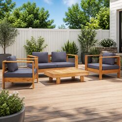Comfortable Grey Garden Lounge Set for Relaxation