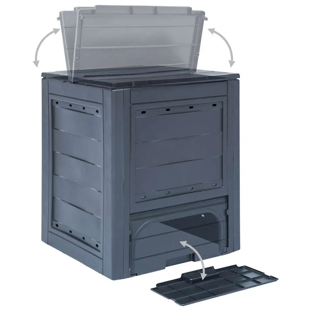 Garden Composters 3 Piece Outdoor Recycling 60x60x73cm Grey Rattan Look