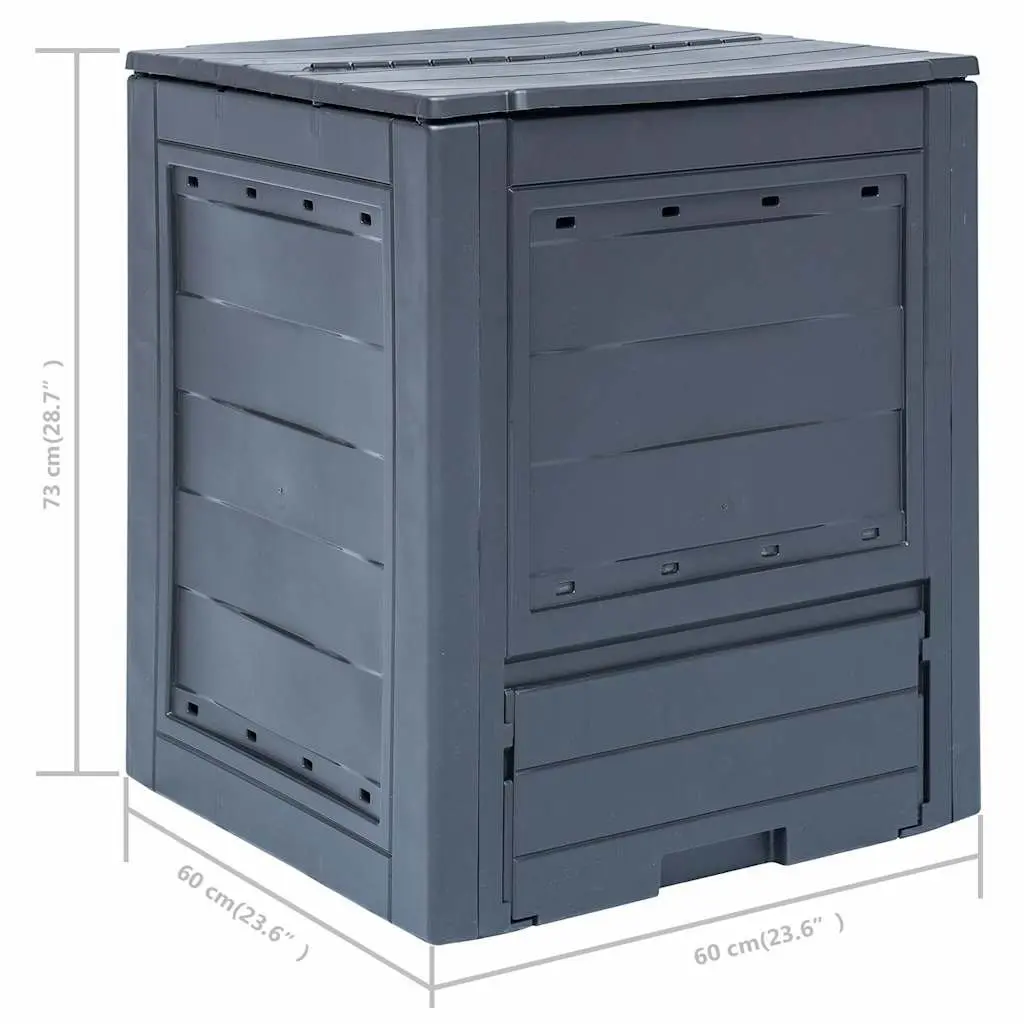 Garden Composters 3 Piece Outdoor Recycling 60x60x73cm Grey Rattan Look