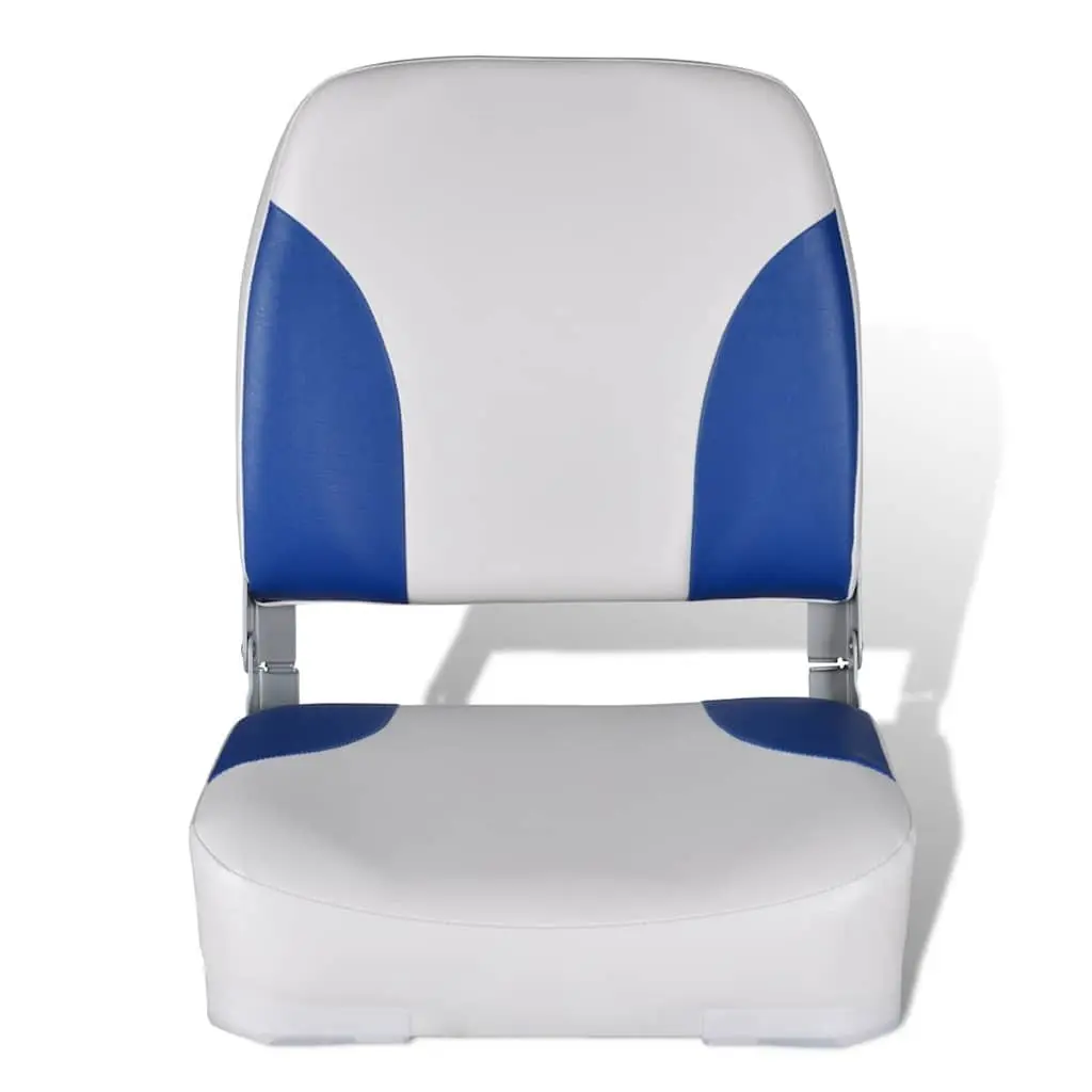 Boat Seats Foldable Backrest 41 x 36 x 48 cm Blue White 2 Piece