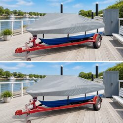 Dependable Grey Boat Covers 2 Pack for Storage 427-488cm