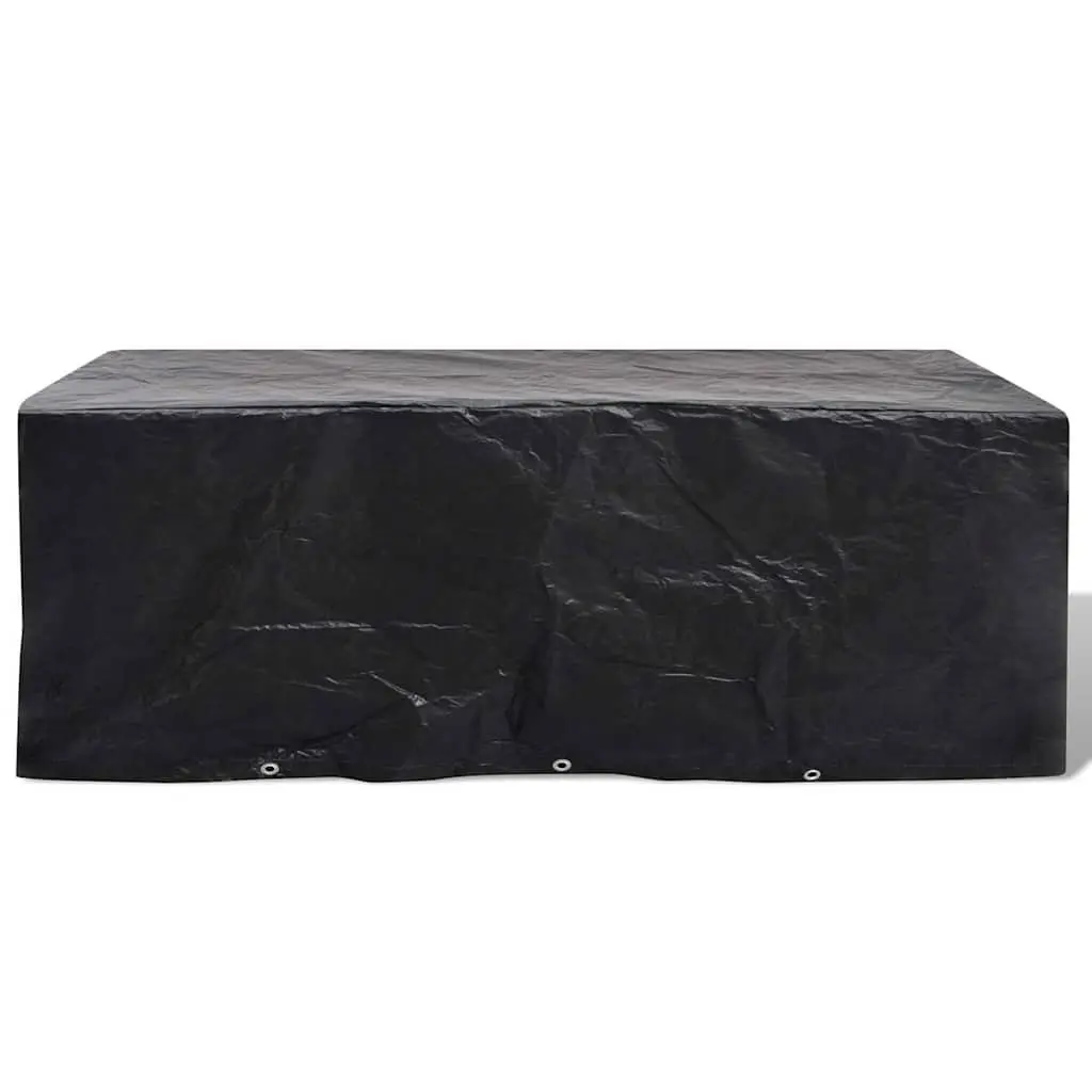 Rattan Garden Furniture Covers 2 Piece Set Protection Black 229x113cm