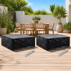 Reliable Black Garden Furniture Covers 250x210x90 cm Set of 2